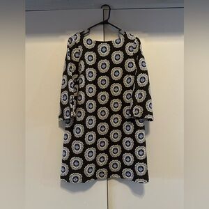 LOFT Black and White Long Sleeve A-line Dress (Size M)